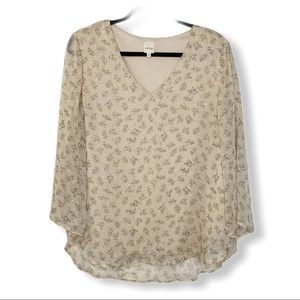Kaileigh Metallic Floral Blouse gold & silver
